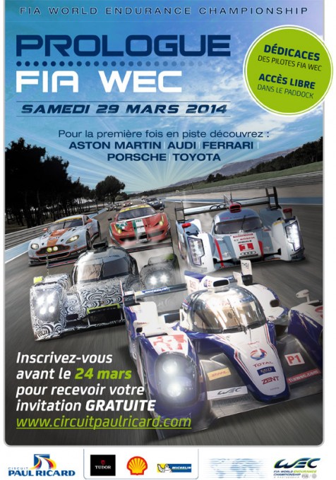 CIRCUIT PAUL RICARD AFFICHE Prologue  WEC  2014